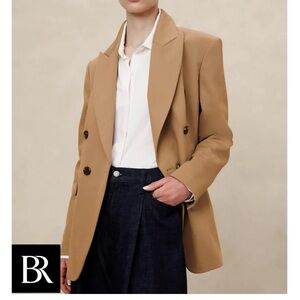 New Banana Republic Factory Women’s Caramel Double Breasted Blazer Coat Jacket